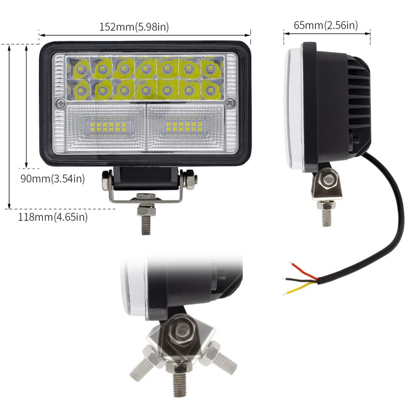 STDYSUN LED Tractor Work Lights 2PCS Approx 6Inch Combo Beam