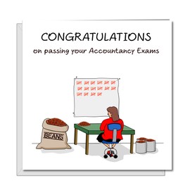 Congratulations Accountancy passing Exams Card for Daughter Granddaughter Sister Mother Female Friend - Accountant Exams Bean Counter Funny Humorous - Well Done Fantastic News Congratulations Card