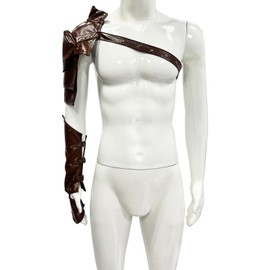 ZUYPSK Unisex Gothic PU Leather Chest Harness Shoulder Strap Arm Cuff Adjustable Armour Tank with Arm Strap Steampunk Cosplay Costume Set Accessories, brown