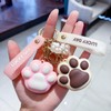 Aimery Cat paw keychain cute animal paw keychain gold scented