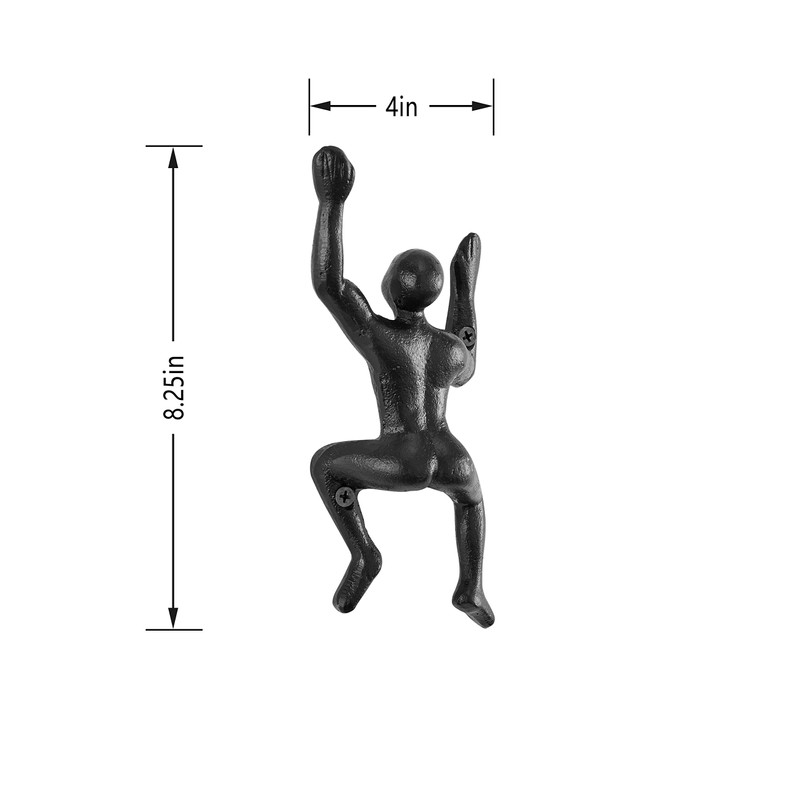 Cast Iron Wall Climber Decorative Wall Hanging Hook (Set of