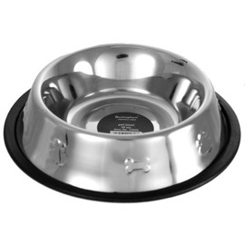 Stainless Steel Buckingham Dog Bowl (0.45 Ltr) W/ Paw Motif