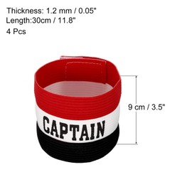 PATIKIL Captain's Armband, 4 Pack Elastic Arm Band for Soccer Team Training, Black White Red