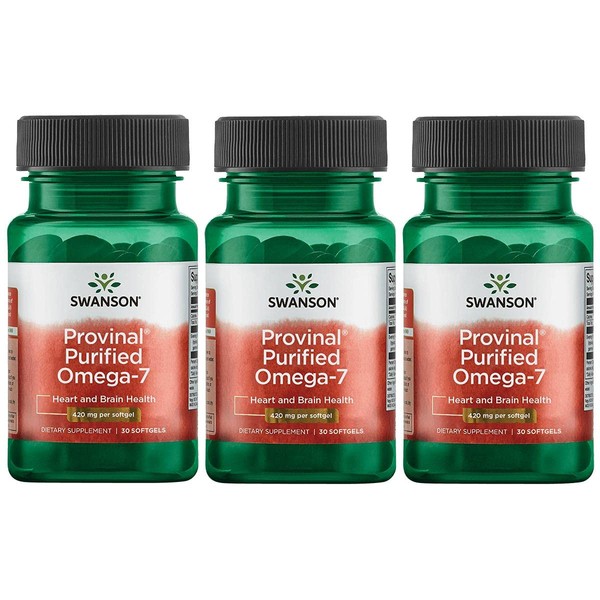 Swanson Provinal Purified Omega-7 420 mg 30 Sgels 3 Pack
