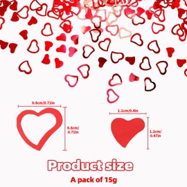 Heart Shaped Biodegradable Confetti, Heart Shaped Tissue Paper Table Decor, Valentines Decorations Heart Confetti for Wedding, Valentines, Anniversary, Throwing Aisle Paper Confetti (Bright Red)