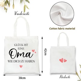 BOYATONG Mother's Day Gift for Grandma, Cotton Bag, Grandma Gift, Mother's Day, Grandma Birthday Gift, Express Your Love for Granny, White