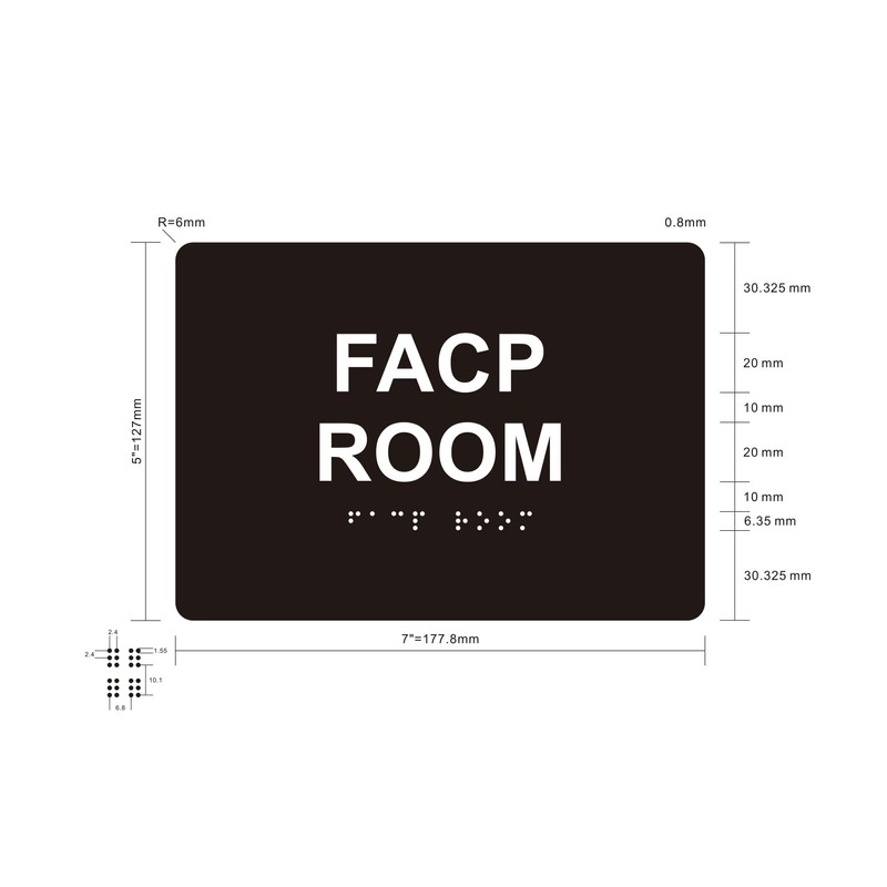 FACP ROOM - FIRE ALARM CONTROL PANEL ROOM sign Raised