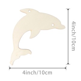 Dolphin Hanging Wood Sea Dolphin Shape Unfinished Wood with Twines DIY Craft Ornament for Christmas Wedding Birthday Birthday Sea Theme Party Decoration 20Pack