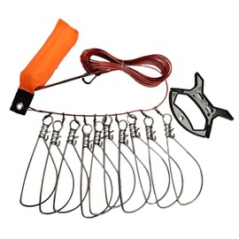Fishing Stringer Live Fish Lock Fish Stringer Set with 10 Fish Snaps Float and Plastic Handle for Outdoor Fishing
