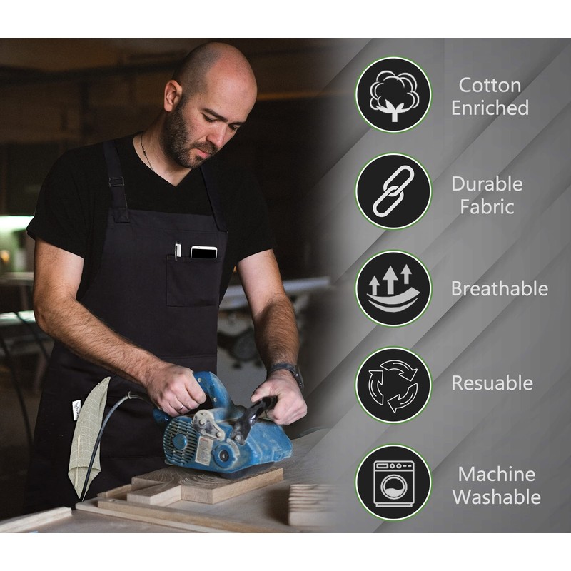 Ruvanti Durable Goods - Professional Grade Chef Apron for Kitchen,