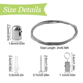 UFURMATE Kids Artwork Hanging Wire Kit, 2 Set Picture Hanging Wire with Clips Adjustable Art Display Wall Decor for Kids Drawings, Photos (2M x 2)