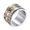 INRENG Men's Stainless Steel 14mm Wide Spinner Ring Band 3