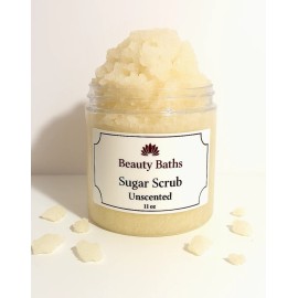 Beauty Baths Unscented Sugar Scrub Exfoliating Body Scrub holiday gift for her Bath scrub