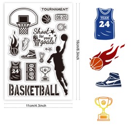 craspire Silic Clear Stamps Basketball Player Sportswear Sneakers Reusable Transparent Rubber Seal for Card Making DIY Scrapbooking Journal Photo Album Decorative Decoration