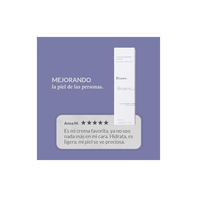Crema Noche Retinol Centella Asiática Ginseng Antimanchas Reafirmante Arrugas Líneas