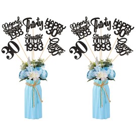 12PCS 30th Birthday Party Centerpiece Straight Outta 1994 Legend Since 1994 Happy 30th Cheers 30th Thirty Party Centerpiece Party Decorations for 30th Floral Decorations Party Supplies (black 30th)