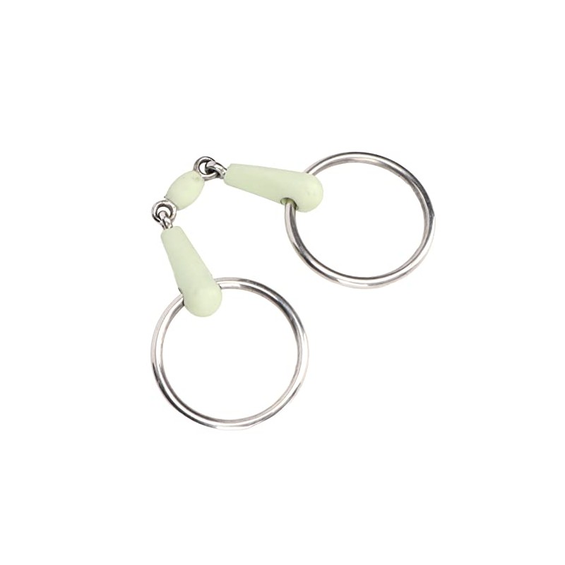 Fabater Ring Snaffle, Stainless Steel Rubber Roller Mouth Snaffle, Apple