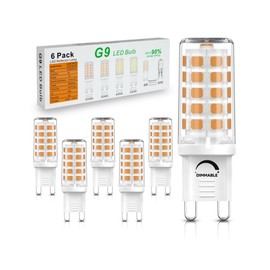 G9 LED Bulb Dimmable 2700K Soft Warm White 6 Pack, T4 G9 4W Replacement for 40 Watts Halogen, Bi Pin G9 Base, 120V 400 Lumen 360°Beam Angle, G9 Light Bulbs for Chandelier