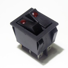 world-trading-net - Double Rocker Switch 1-Pin Red Illuminated 230 V