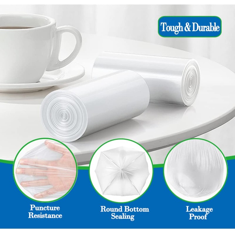 4 gallon trash can liners,250 counts,Small clear Garbage Bags,Extra Strong