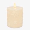 Luminara White Swan Snowflake Embossed Flameless LED Candle, 3.2" x