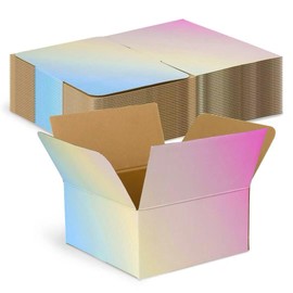 DEZIBOX Colorful Shipping Boxes Medium 8x8x4 Inches, 30 Pack Corrugated Cardboard Boxes for Packaging Small Business Mailing
