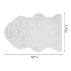 Trintion Faux Fur Rug Fluffy Imitation Sheepskin Carpet 40 x 60CM - Soft Furry Area Rugs for Living Room Bedroom Sofa Nursery Seat Pad White