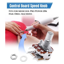 Control Board Speed Knob Fits for Medicool Pro Power 20k Nail Drill Machines,Nail Drill Replacement Parts with Washer and Nut