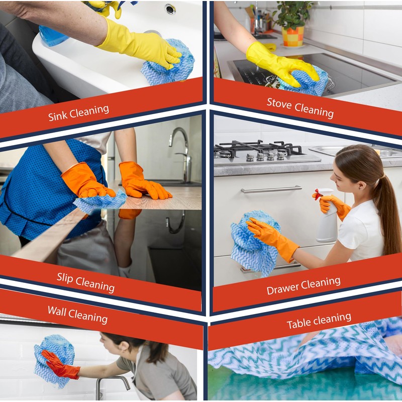 Abbey 200 All Purpose Cleaning Cloths in Portable Box Dispenser