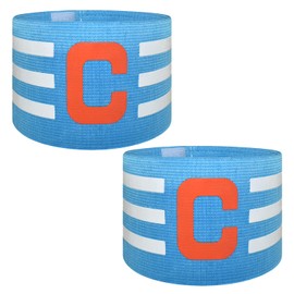 Ynaice 2 Pcs Captains Armband, C Adjustable Elastic Sports Arm Bands Nylon Multicoloured Adult & Youths Football Soccer Captains Armband for All Sports|Navy-blue
