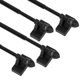 Magnetic Curtain Rods 4 Pack for Metal Doors Top and Bottom, Multi-Use Adjustable Magnetic Rods for Small Windows Cafe Sidelight and Iron Steel Places (Adjust from 16 to 28 Inch, Black)
