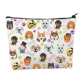 Dog Makeup Bag Dog Gifts Makeup Bag Dog Lovers Gifts for Dog Owner Dog Mom Gifts Puppy Dog Gifts Dog Zipper Pouch Makeup Bag, Jesus And Coffee, Makeup Bag