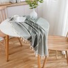 Nesrefyn Round Tablecloth 55 Inch (140cm) - Grey Linen-Look Polyester