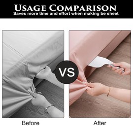 2 Pcs Efficient Bedding Assist Tools, Plastic Sheet Tuckers for Easy Bed Making, Portable Paddles for Dorms Hotels Apartments, Space-Saving Bedroom Accessories