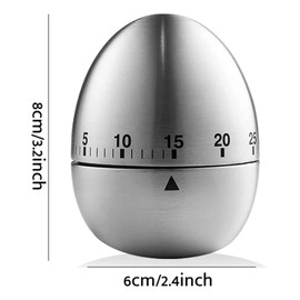 2Pcs Kitchen Timer, Egg Fruit Shape Stainless Steel Waterproof Mechanical Kitchen Timer Visual Countdow Cooking Timer, 70 Decibels Alarm
