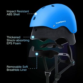 Lyefancy Kids Bike Helmet and Pads Set for 3-13 Years old Boys Girls, Toddler Helmet Protection Gear Set, Adjustable Safety Kids Helmet Knee Pads Set for Scooter Cycling Skateboard Skating(Blue, M)