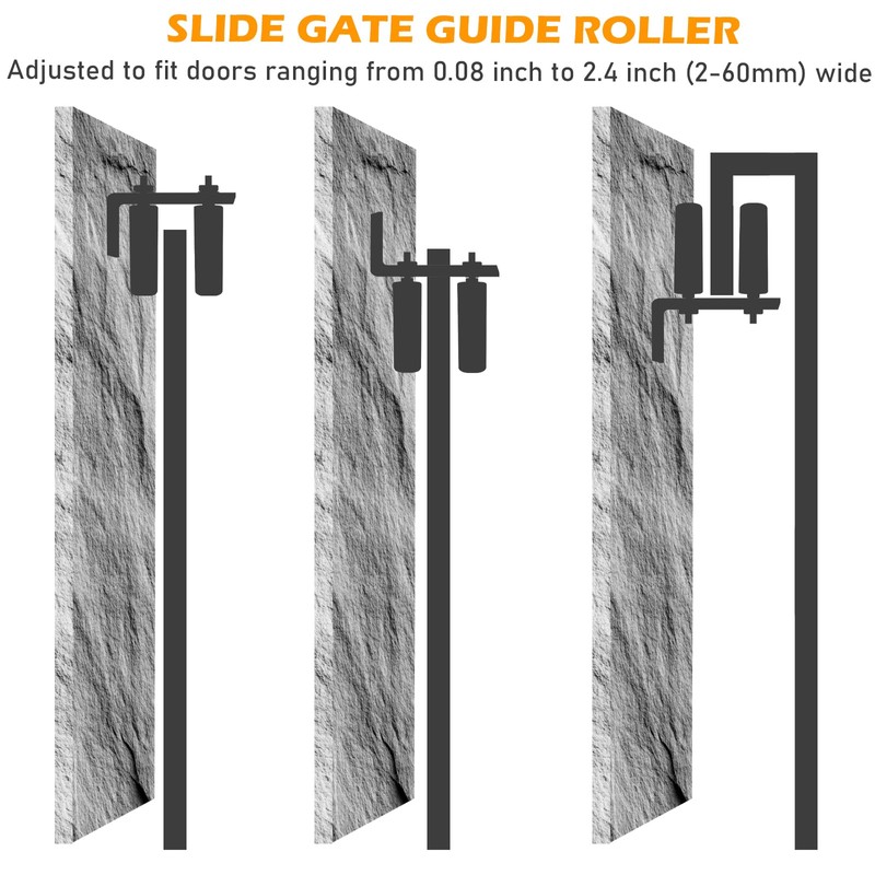 6" Gate Roller Guide with L-Bracket – Heavy-Duty Adjustable Sliding