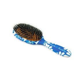 Rock & Ruddle Natural Mixed Boar Bristle Hair Brush for Women and Kids (Large, 21cm) - Perfect for Wet or Dry Hair, Detangling Smoothing Blowdrying - Designed & Made in UK - Blue Ribbon