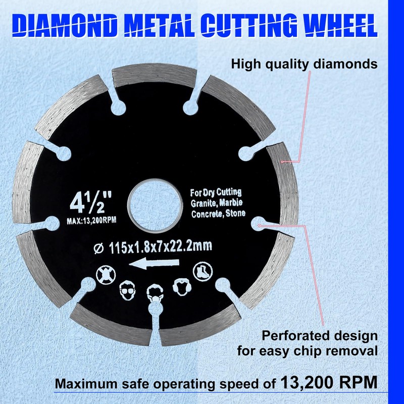 GOLD DEER 3PCS 4-1/2 Inch Cut Off Wheel Diamond Cutting