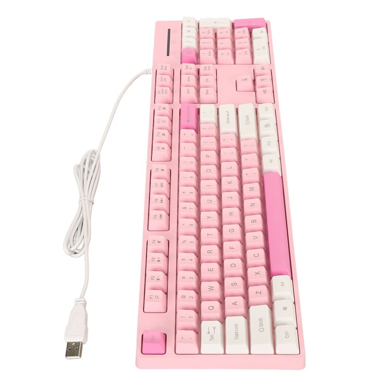 104 Keys Wired Keyboard 3 Colors Cute Gaming Keyboard USB