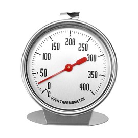 TNSLAND Oven Thermometer for Oven Thermometer for Electric Hob 7 cm Measuring Range 0 °C to 400 °C Stainless Steel Oven Thermometer for Hanging and Standing with Large Dial for Baking Cooking BBQ