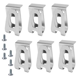 Wisebom Gürtelhaken Clip, 6 Stück Edelstahl Gürtelclip mit Schrauben, Elektrowerkzeuge Ersatz Gürtelclip Haken Kompatibel mit Makita Cordless Gebläse