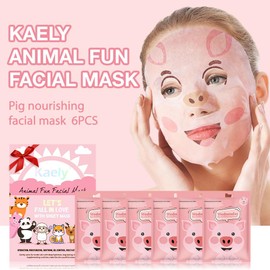 Kaely 6 Pack Animal Character Sheet Masks, Face Masks for Kids Teens Skin Care, Korean Soothe Facial Mask for All Skin Types, Girls Night Skincare Spa Party, Birthday Gifts for Women Men, Set03