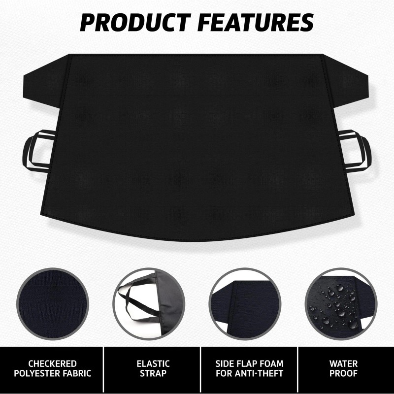 Autovir Premium Windshield Cover for Ice Snow Waterproof Sunshade Portable