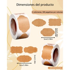 Customized Labels, 600 Pieces Of 5x3cm Bottle Labels For Storage, Classification, Collection, Home And Commercial Use