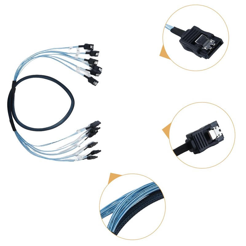 Fasizi 6Pcs1M SATA 3 III SAS Kabel High Speed 6Gbps