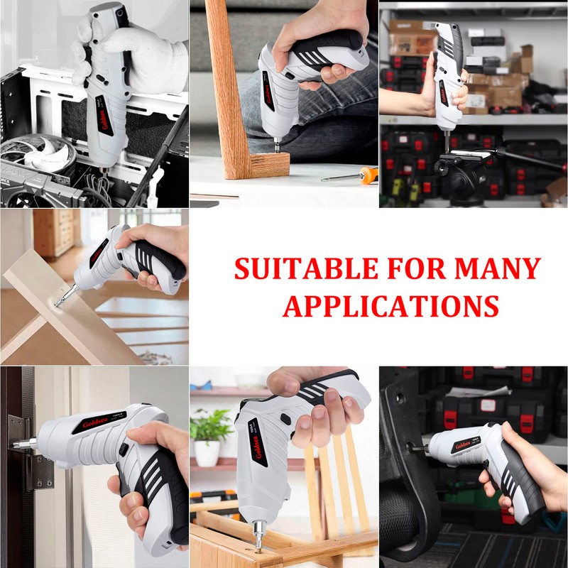 Electric Screwdriver Cordless, Goldsea 4.2V 3.5N.m 1500mAh Battery Rechargeable via
