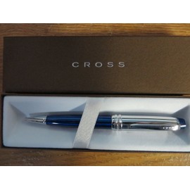 Cross Cross Limited Edition Executive Bailey Translucent Blue & Crome Ballpoint Pen