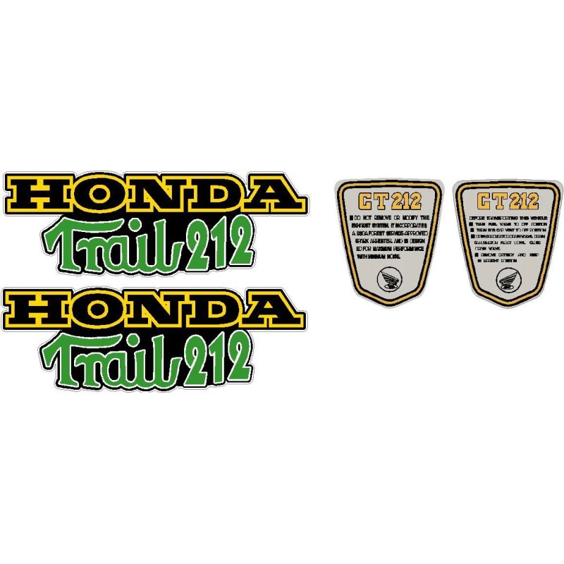 Honda CT70 K3 "Trail 212" frame Decals Green, Graphics Full