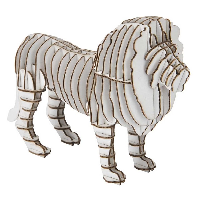 hacomo GRID Lion White Cardboard Craft Kit